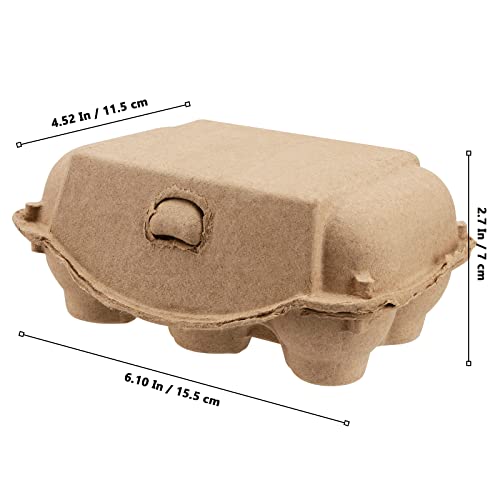 50 PCS Paper Egg Cartons, 6 Egg Cartons Pulp Egg Cartons for Kitchen, Farm, Market, Travel and Transport, Brown - Image 3