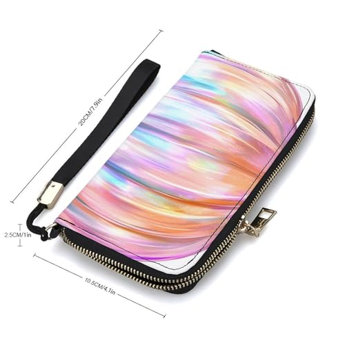 Pumpkin Holographic Pink PU Leather Clutch Long Bifold Wallet, Coin Purse Credit Pass Case, Durable Card-Holder Money Storage for Women Men2