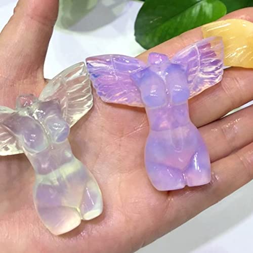 BAYDE Kristalle und Heilsteine Flügel Göttin Statue geschnitzt Frau Körper Edelstein spirituelle Skulptur Wohnkultur Wächter Geschenk Anti-Stress WANHONGYIN – Bild 4