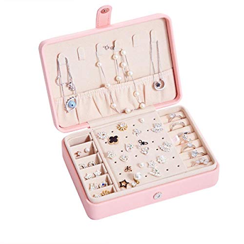 Preisvergleich Produktbild Schmuckschatulle Knopf Schmuckschatulle Ohrringe Make-up Aufbewahrungsbox Ring Box Beauty Travel Box, China, Pink