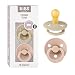 BIBS BPA-Free Natural Rubber Baby Pacifier | Made in Denmark (Blush/Vanilla, 0-6 Months) 2-Pack