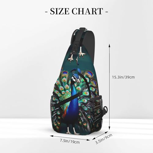 Bolso Bandolera con Estampado de Pavo Real para Senderismo miniatura 3