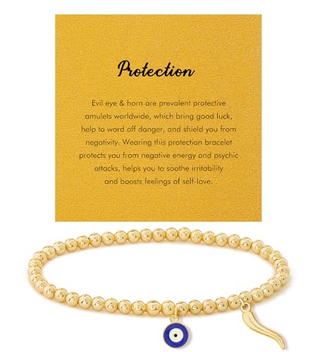 RZKING Gold Bracelets for Women, Evil Eye Butterfly Dragonfly Elephant Charm Bracelets for Women, Friendship Bracelets, Birthday, Retirement, Inspirational Gifts for Women