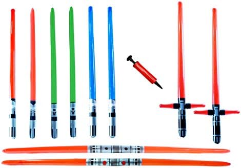 10 Premium - Inflatable Light Saber Swords, Lightsaber, Party, Gift, Action Play, Blow Up (Multi 10-Pack)