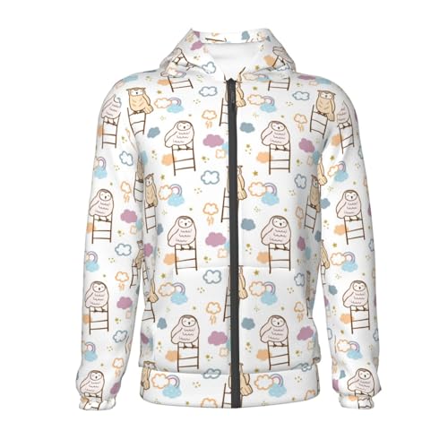 Cartoon Owl Kid Hoodies Boys Zip Up Sweatshirts Girls Pullover with Pocket2