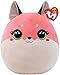Ty Morbido Peluche Cuscino-Squish a Boos-Volpe Roxie- 39323-33 Ottima Idea Regalo per Grandi e Bambini-Ideale per Ogni Occasione, Colore Rosa, 33 Centimetri, TY39323