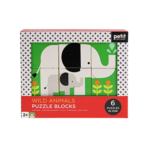 Image of Petit Collage Wild Animals Puzzle Blocks
