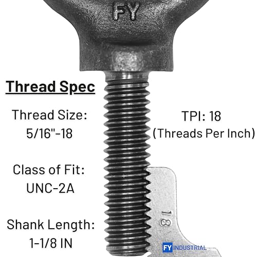 Image of 5 Pcs Lifting Shoulder Eye Bolts 5 /16 inch-18 X 1-1 /8 inch
