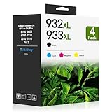 932XL 933XL Ink Cartridge Combo Pack Compatible 932XL 933XL Ink Cartridges Replacement for HP Officejet 6100 6600 6700 7110 7610 7612 Printer (4 Pack,1Black/1Cyan/1Magenta/1Yellow)