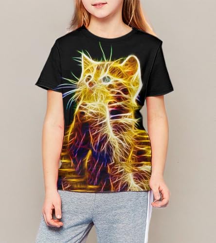 Image of LAIDIPAS Boys Girls 3D Graphic T-Shirt Short Sleeve Tops Tees 6-16 Years | Kids Crewneck Shirts, Vibrant Color, Lightweight and Quick Dry, Trendy Outfits for School, Parties, vacation and Daily Wear
