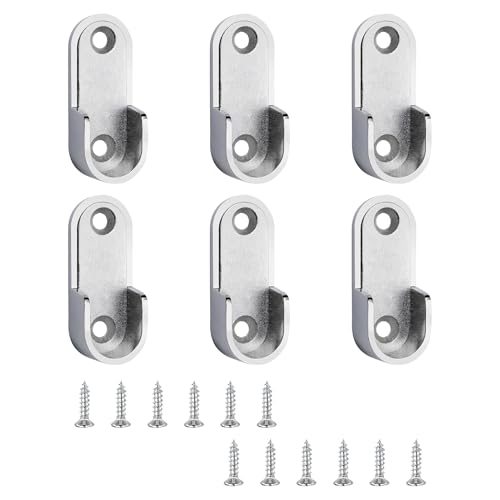Lethra 6 Pièces Support Tringle Penderie, Support Penderie en Alliage de Zinc, Supports Robuste pour Tringle à Vêtements avec Vis, Supports pour Barre...