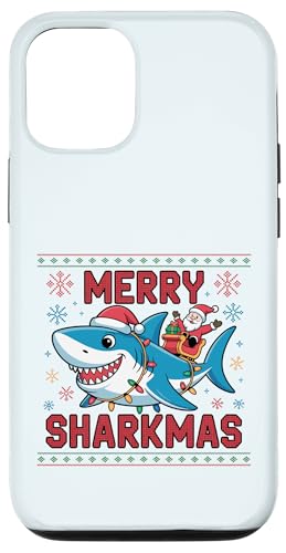 Merry Sharkmas AO[Z[^[ T^ CfBO V[N Cgt X}zP[X iPhone 12/12 Pro p