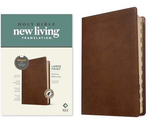 Nlt Large Print Thinline Reference Bible, Filament Enabled E: New Living Translation, Thinline Reference Bible, Rustic Brown, Filament Enabled Edition