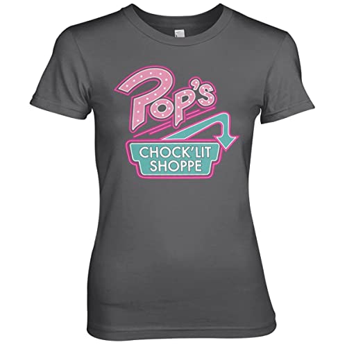 Image of Riverdale Officially Licensed Pop's Chock'Lit Shoppe Women T-Shirt (Dark Grey), XX-Large