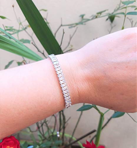 Pulseira Feminina De Pedra Zircônia Banho Prata 925