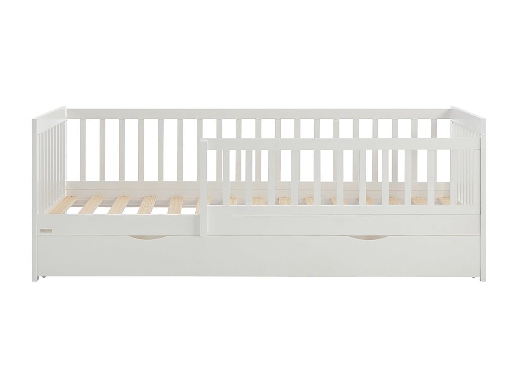 Vente-unique - Cama 90 x 190 cm con cajón - Pin y MDF - Blanco - PROVIATI - para niños