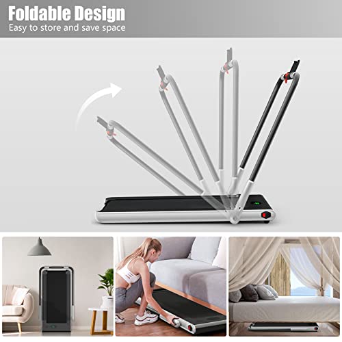 Image of Foldable Treadmills for Home, 2 in 1 Walking Pad Portable Folding Under DeskTreadmills with Walk and Jog & Run Modes for Office Treadmil