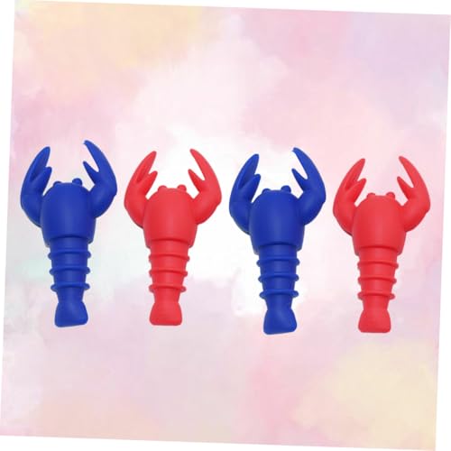 Tapones de silicona BETOOKY con forma de langosta para botellas de vino en bares, 4 unidades 6