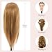 28Inch 80% Real Hair Mannequin Head, Cosmetology Mannequin Head with Hair for Braiding Curling Cuting, Table Clamp Styling Set(Blonde)