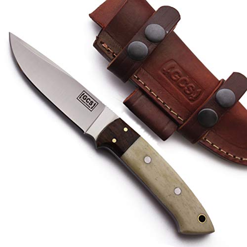 GCS Custom Handmade D2 Tool Steel Natural Bone Handle Buffalo Hide Sheath GCS22