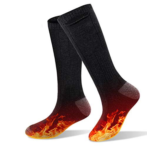 Beheizbare Socken,Heizsocken Fußwärmer 3.7V 4000mAh, Fusswärmer Socken mit 3 Modus Einstellbarer Temperatur,Heated Socks,Beheizte Socken