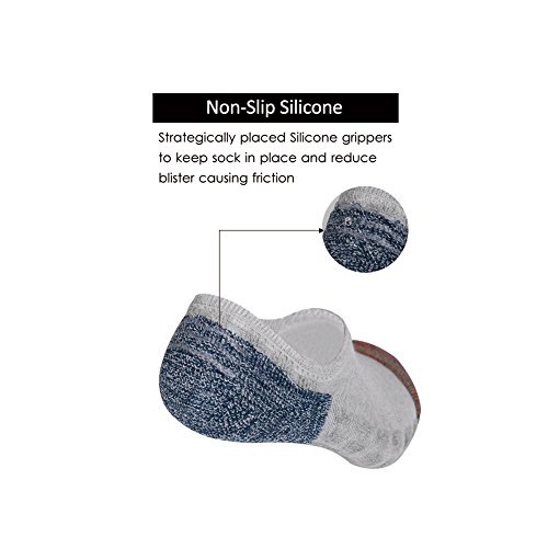 JOYNÉE Men's 6 Pack Casual Cushion Anti-Slid Cotton No Show Socks with Silicone2