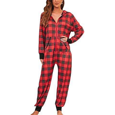 Achinel Women's Festive Christmas Hooded Onesie Cover