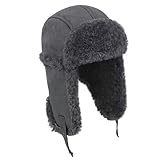 Unisex Kinder Trappermütze Kunstfell Russische Wintermütze Mit Ohrenklappen Warme Fliegermütze Ohrenschützer Pilotenmütze Bombermütze Outdoor Headwear Für Ski Jagd Skifahren Schneespiel (3-8 Jahre)