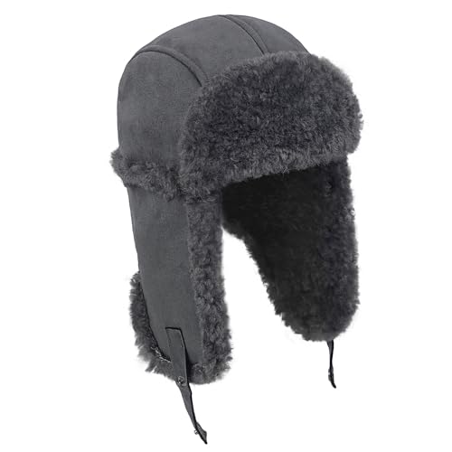 OhMill Unisex Kinder Trappermütze Kunstfell Russische...