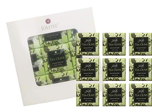 French Milled Botanical Soap Sampler Set of Nine in Fabulous Scents, Individually Wrapped Vegetable Based Mini Soaps with Essential Oils, Shea Butter and Natural Extracts (Tea Olive)