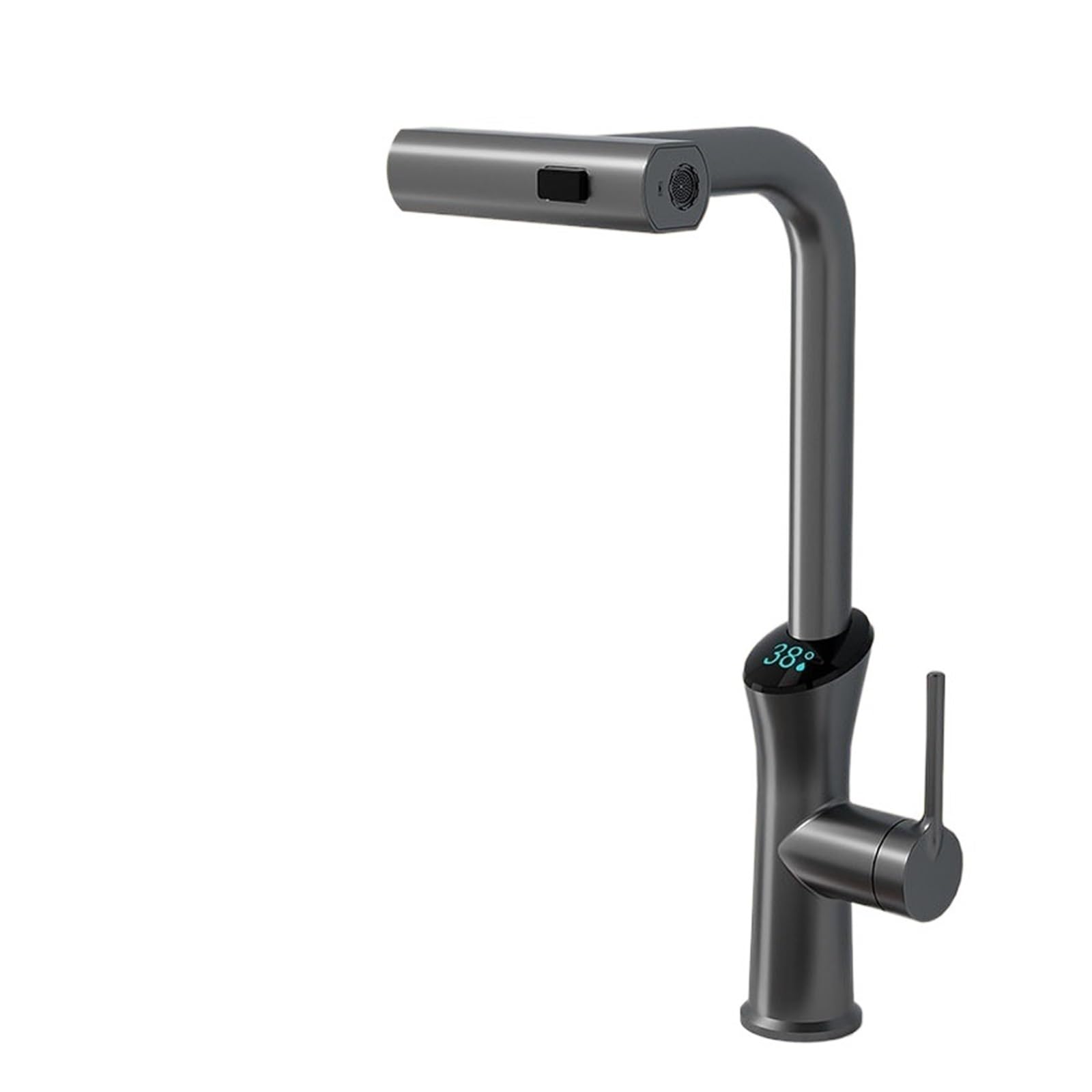 Robinet de cuisine mitigeur rotatif extractible eau chaude et froide avec affichage LED GY
