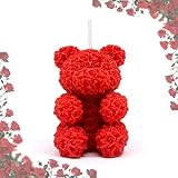 Horuili® Valentinstag Kerze – Bär mit Rosenform Duftkerze | Süße...