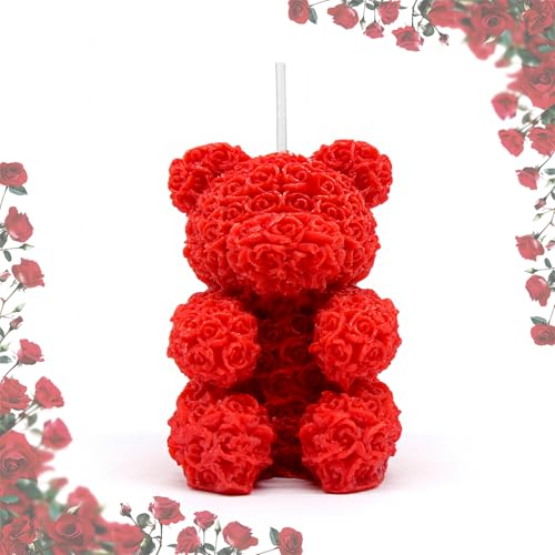 Horuili® Vela para San Valentín, vela perfumada con forma de ramo, vela perfumada con forma de ramo, velas para regalar en San Valentín, Día de la Madre, cumpleaños, boda