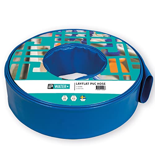 IP Water+ Tubo piatto per Acqua Pompa Piscina di PVC, 50mm(2) x 25 m