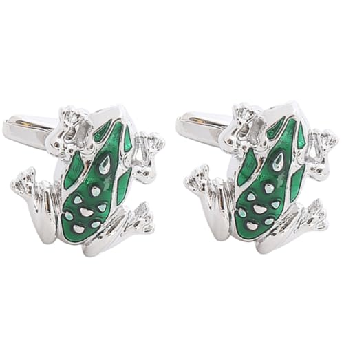 MOKKHNB メンズカフスボタン ユニークなカエルデザイン 合製 ポリッシュ仕上げ フォーマル用シャツ袖飾り ビジネス結婚式パーティー対応