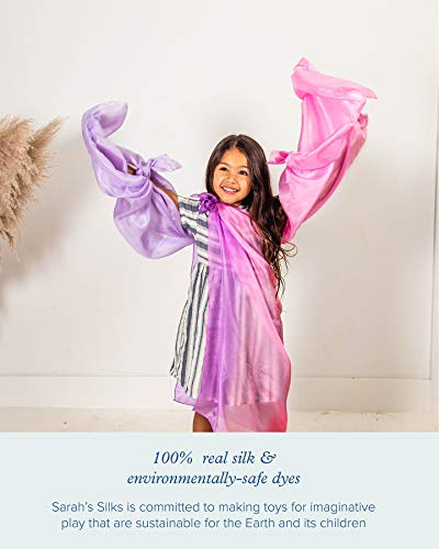 Sarah's Silks Set of 3 Playsilks - Blossom, 100% Silk Scarves for Dance, Movement and Pretend Play3
