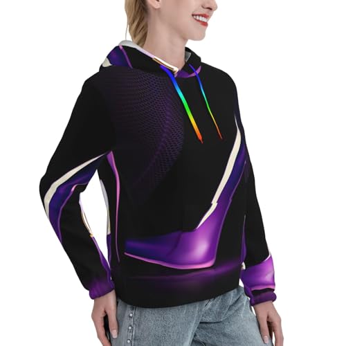 Pull violet ajusté EdWal doté d'une grande poche kangourou confortable à capuche