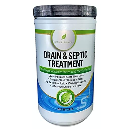 Natural Elements Drain & Septic Treatment | Enzyme and Bacteria Drain Cleaner and Clog Remover | 2 Lb