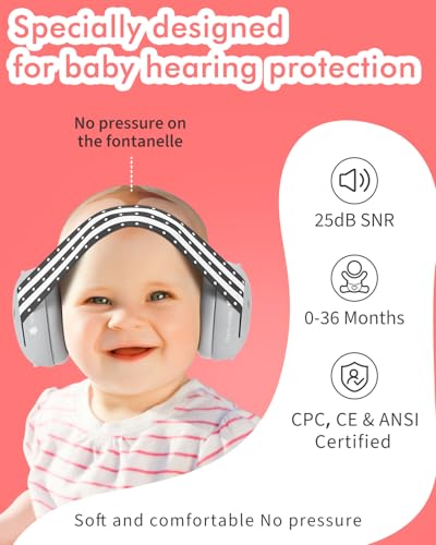Image of Baby Ear Protection, Noise Cancelling Headphones for Babies, Noise Reduction Earmuffs for Infant and Toddlers up to 36 Months
