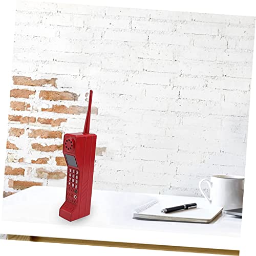 Teléfono móvil vintage de hierro rojo LIFKOME para decoración retro de escritorio 6