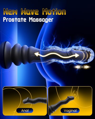 Image of Beisar 3 in 1 Prostate Massager Anal Dildo - Powered Vibrating Butt Plug Male Sex Toys for Men Vibrator with 9 Wave Wriggling Thrusting Modes, Anal Dildo Plug Adult G, P-Spot Vibrator Remote Control