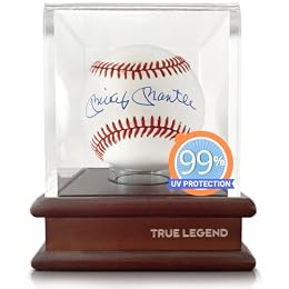 True Legend Baseball Display Case with 99% UV Protection: Premium Baseball Holder with Thick Acrylic Polished Edges - Perfect Display Stand for Sports Memorabilia Collectors