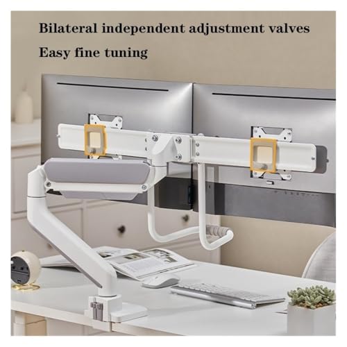 Support de bureau pour double moniteur avec ressort à gaz fluide VESA - 6
