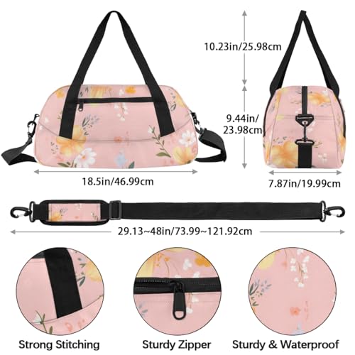 Plants Flowers Kids Duffle Bag Boys Girls Small Sport Dance Gym Bag for Overnight Travel Weekender Carry On4