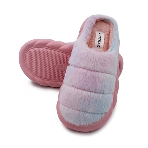 Image of VRITRAZ Women's Comfort Slip On Closed Toe Warm Winter with Cute Design print House Clog Indoor Slipper