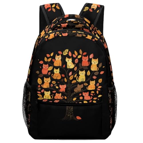 Cats Tree Funny Backpack Casual Daypack Lightweight Shoulders Bag for Men Women Cute Print