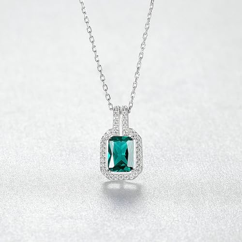 Collier Pendentif en Argent 925 Vert et Blanc, le Cadeau Idéal