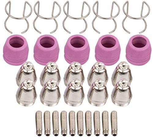 SUSEMSE Kit de antorcha cortador de plasma, 30 piezas, boquilla de electrodo consumibles AG-60 SG-55 WSD-60P accesorios para máquina de corte de plasma CUT50 CUT60 CUT50P Cover