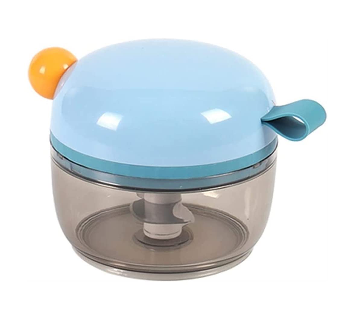 Pomoc Kuchenna Wyciskarka do czosnku Mincer Crusher Manual Pull Imbir, uniwersalna ręczna maszynka mielenia Wydajne NarzęDzie(Blue)