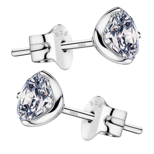 Image of HIGHSPARK 925 Silver inchSparkling Martini inch Solitaire Earrings | 92.5 Sterling Silver and Diamond like Brilliance Sparkling Zirconia | Lovely Gift